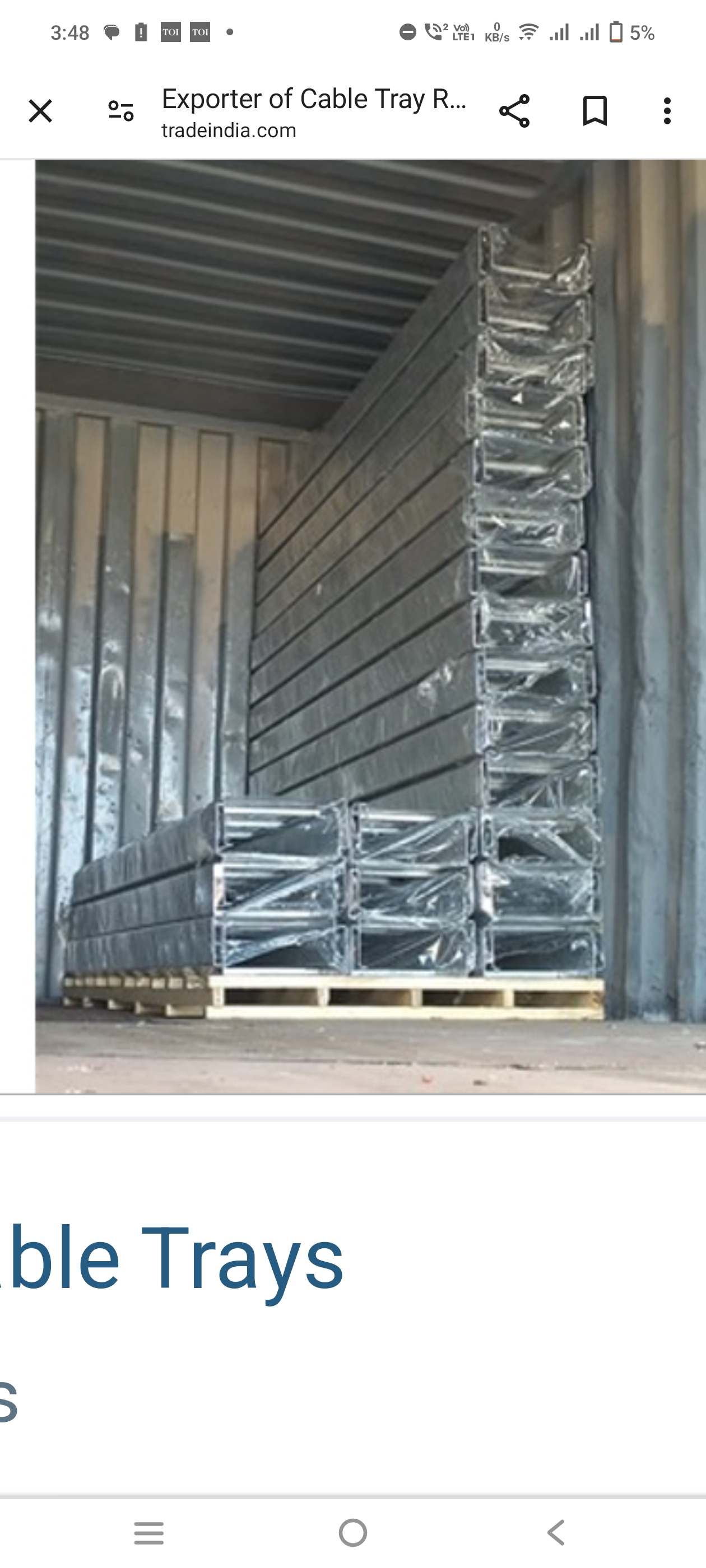 Ladder type cable tray Export to south africa